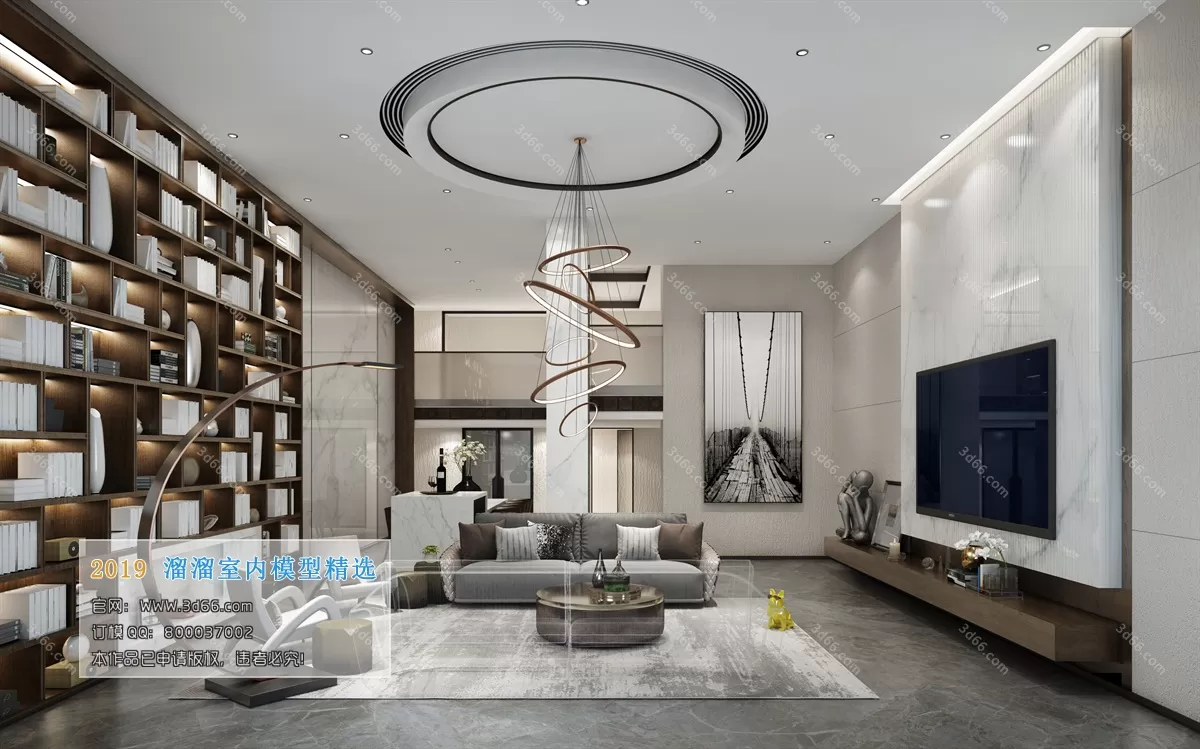 LIVING ROOM 3D MODELS – A009-Modern style – 9