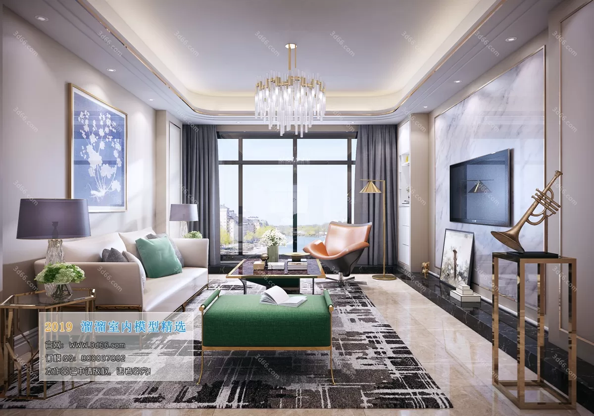 LIVING ROOM 3D MODELS – A083-Modern style – 82 LIVING ROOM 3D MODELS – A083-Modern style – 82