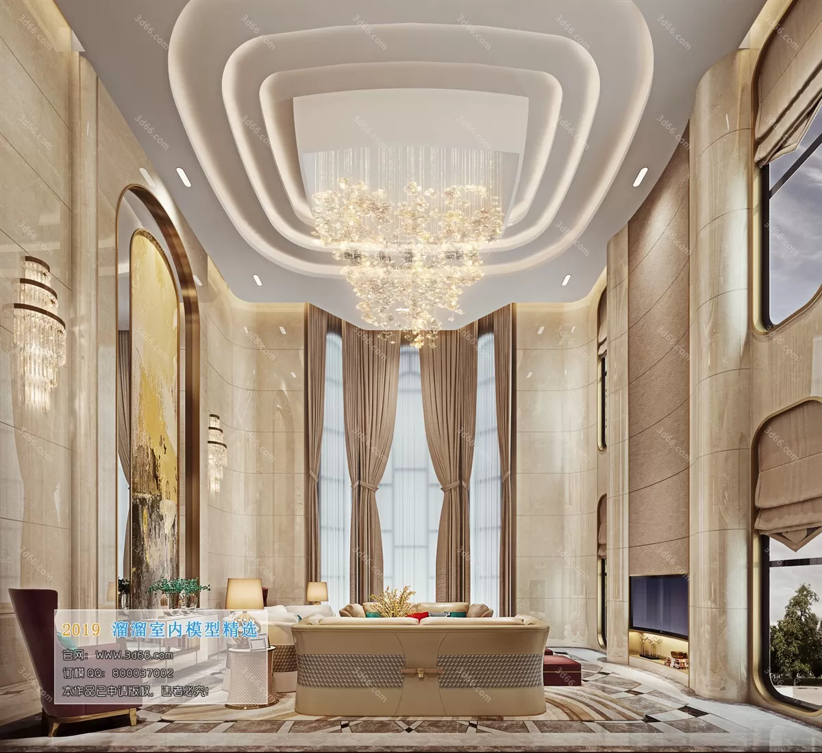 LIVING ROOM 3D MODELS – A092-Modern style – 91 LIVING ROOM 3D MODELS – A092-Modern style – 91