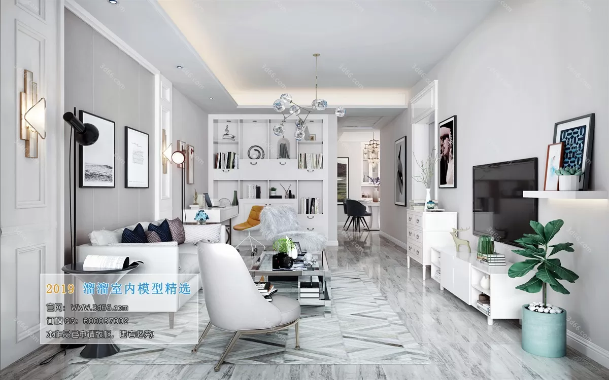 LIVING ROOM 3D MODELS – A095-Modern style – 94 LIVING ROOM 3D MODELS – A095-Modern style – 94