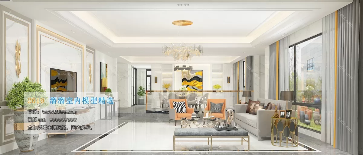 LIVING ROOM 3D MODELS – A097-Modern style – 96 LIVING ROOM 3D MODELS – A097-Modern style – 96