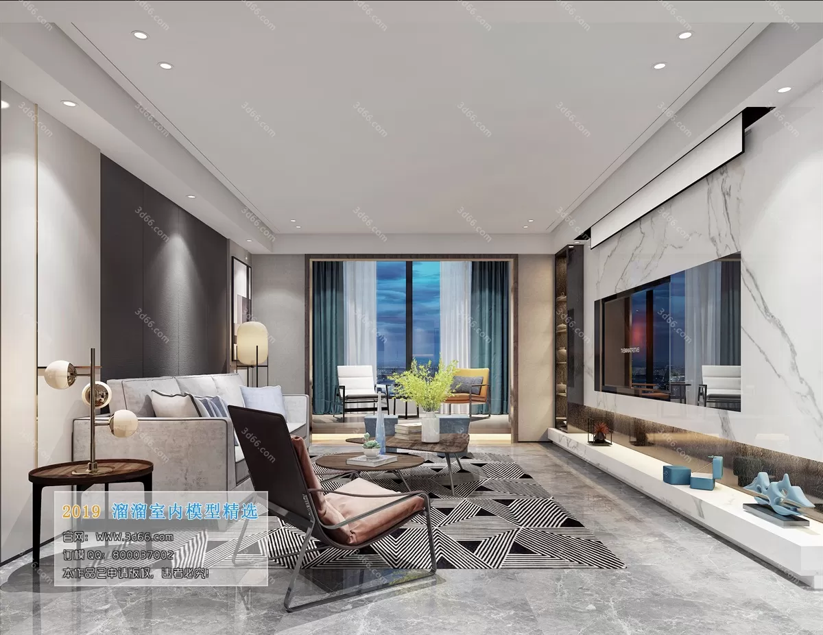 LIVING ROOM 3D MODELS – A098-Modern style – 97 LIVING ROOM 3D MODELS – A098-Modern style – 97