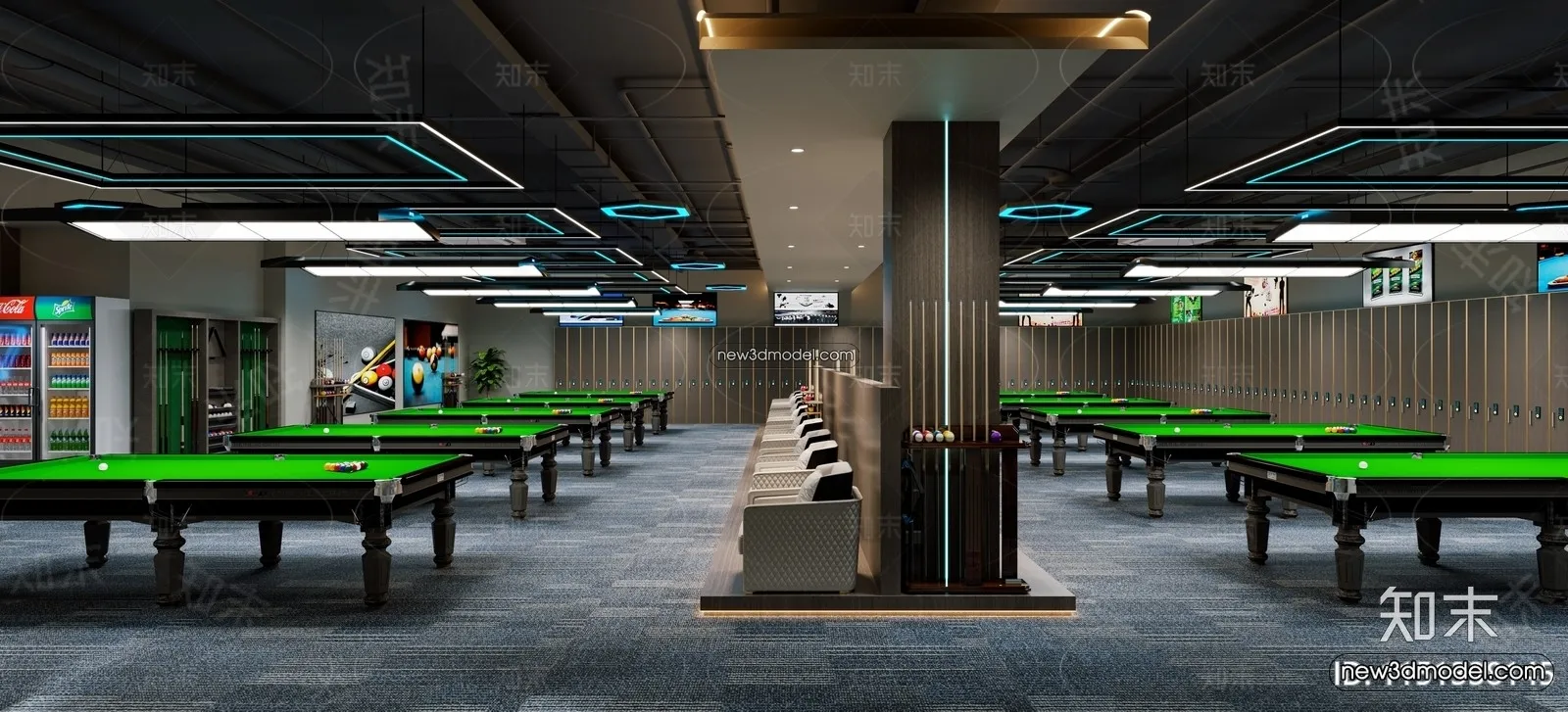 Interior 3D Models of Billiard – 3D Blocks – 002 – VRAY