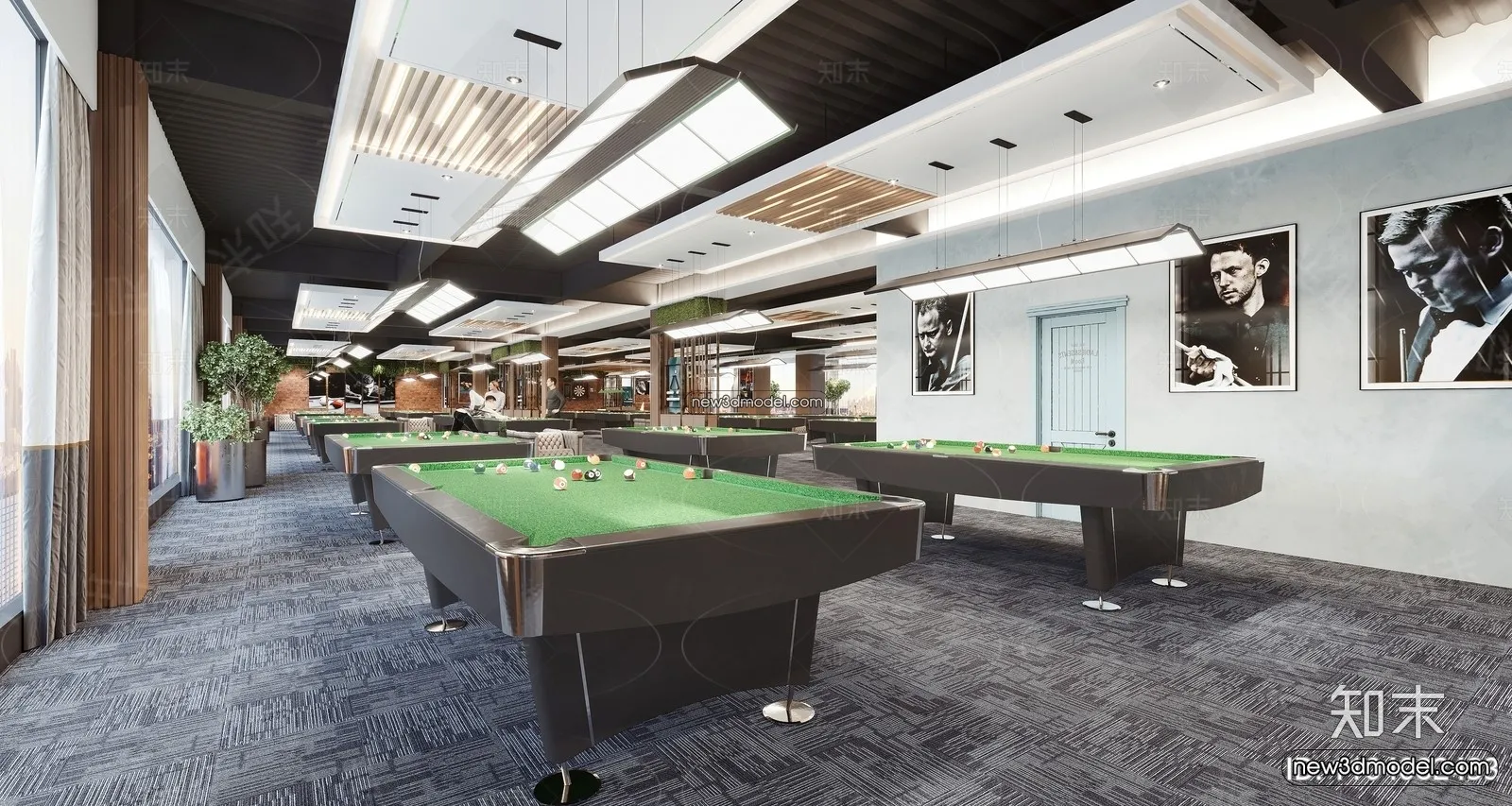 Interior 3D Models of Billiard – 3D Blocks – 005 – VRAY