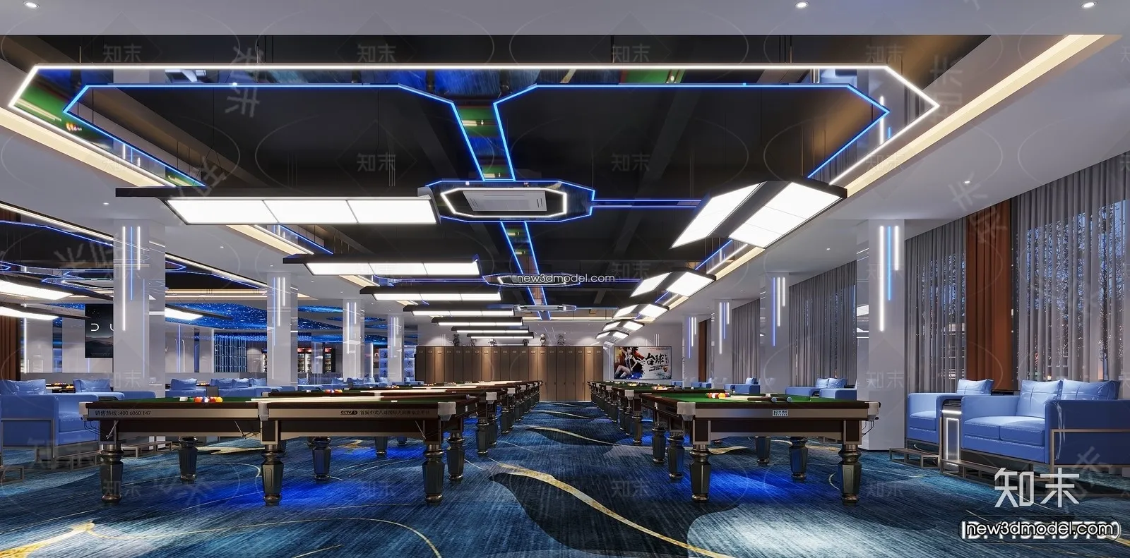 Interior 3D Models of Billiard – 3D Blocks – 013 – CORONA