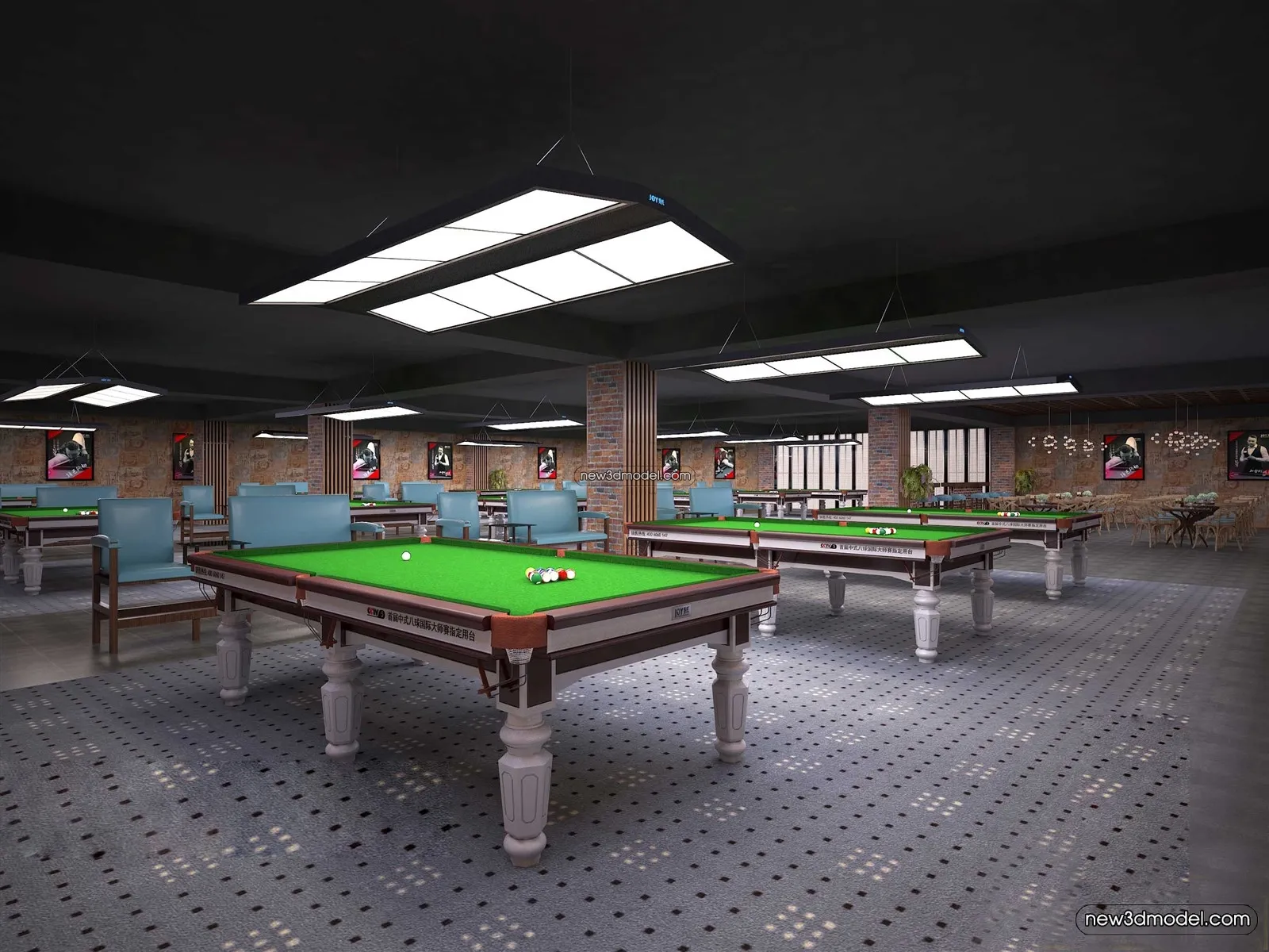 Interior 3D Models of Billiard – 3D Blocks – 032 – VRAY