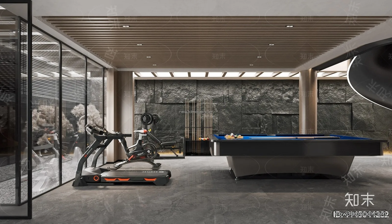 Interior 3D Models of Billiard – 3D Blocks – 036 – VRAY