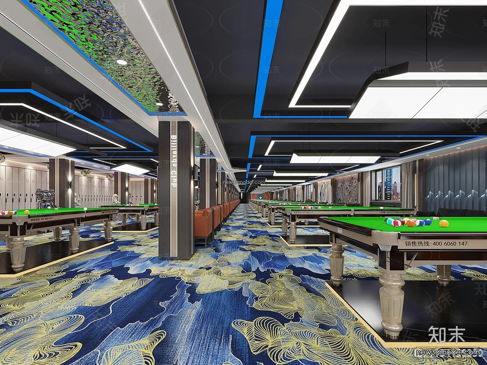 Interior 3D Models of Billiard – 3D Blocks – 043 – VRAY