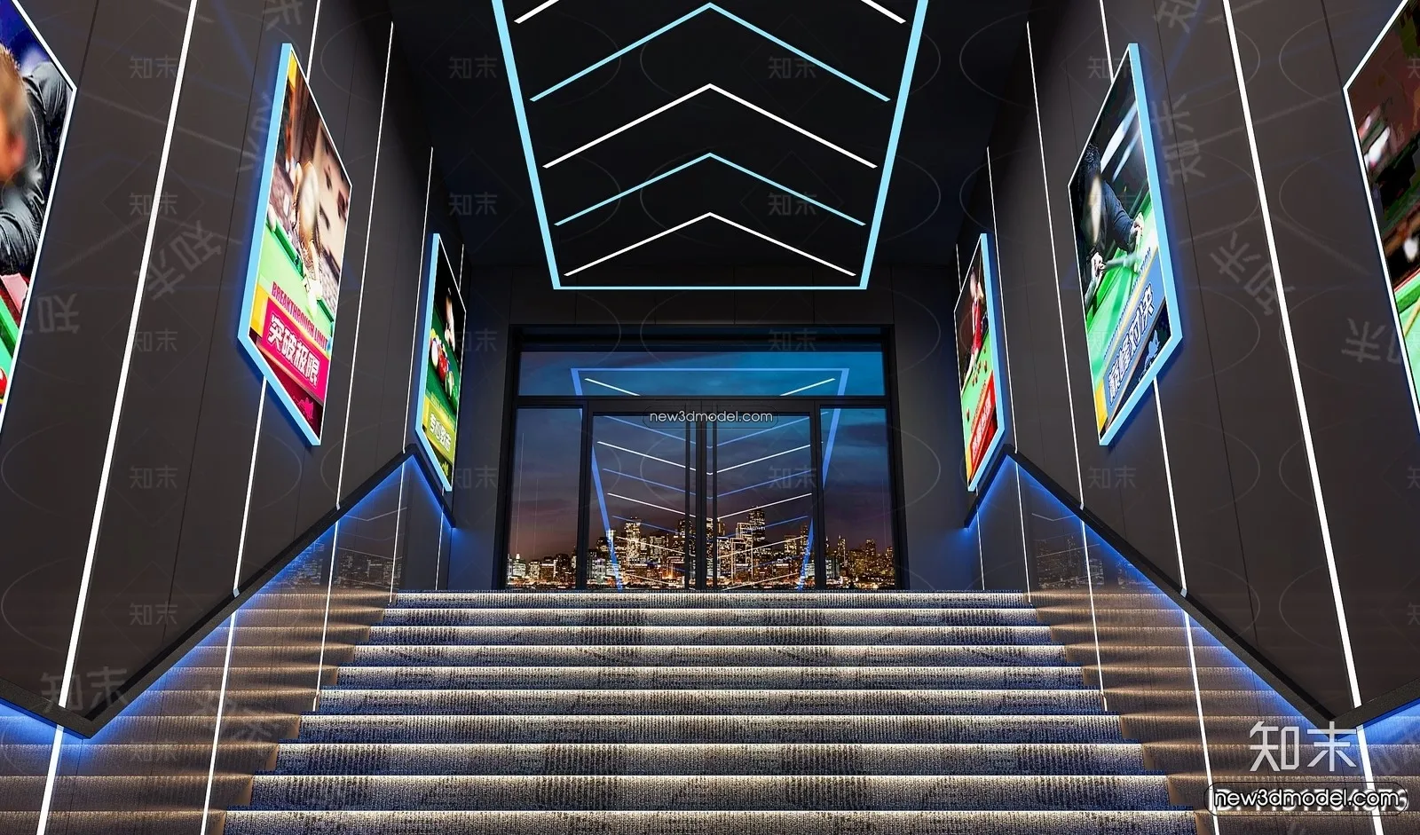 Interior 3D Models of Billiard – 3D Blocks – 052 – VRAY