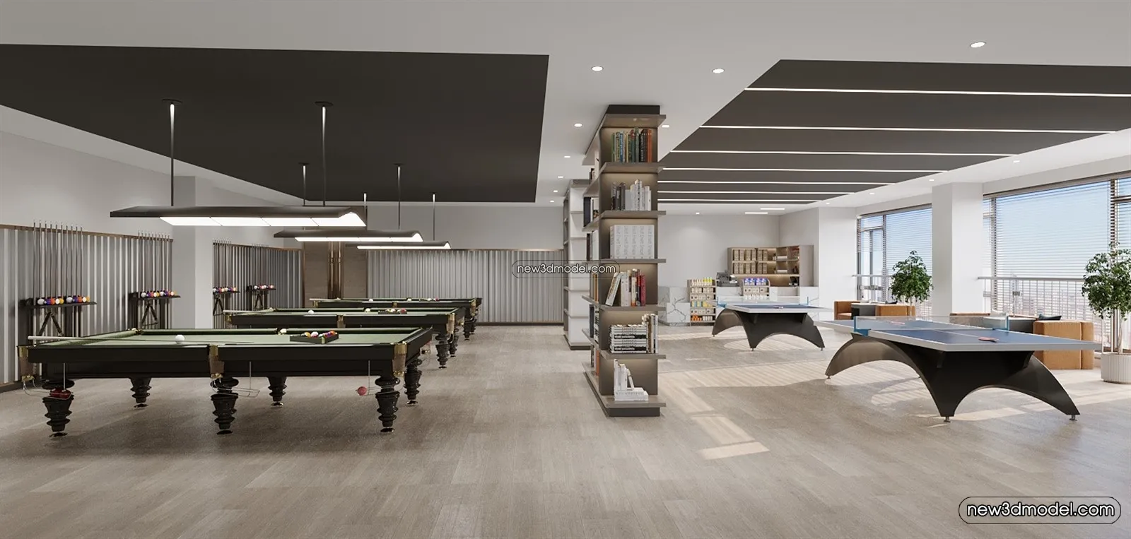 Interior 3D Models of Billiard – 3D Blocks – 054 – VRAY