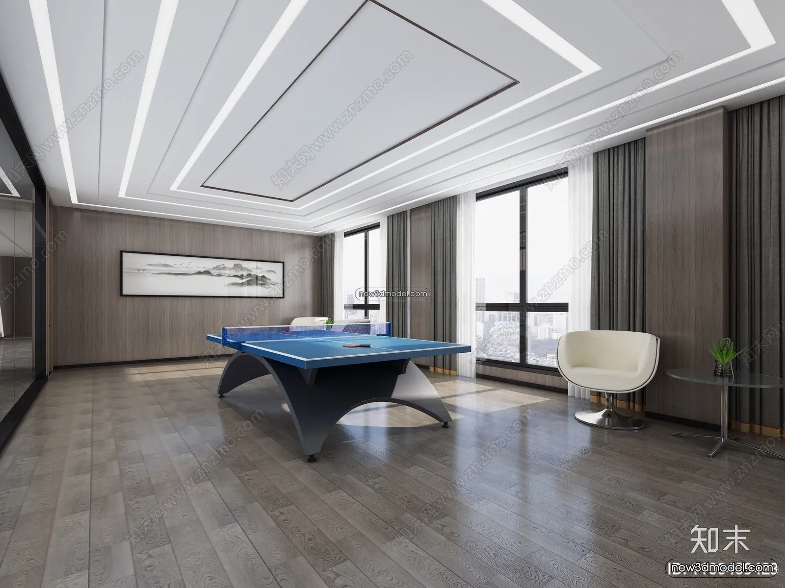 Interior 3D Models of Billiard – 3D Blocks – 058 – VRAY