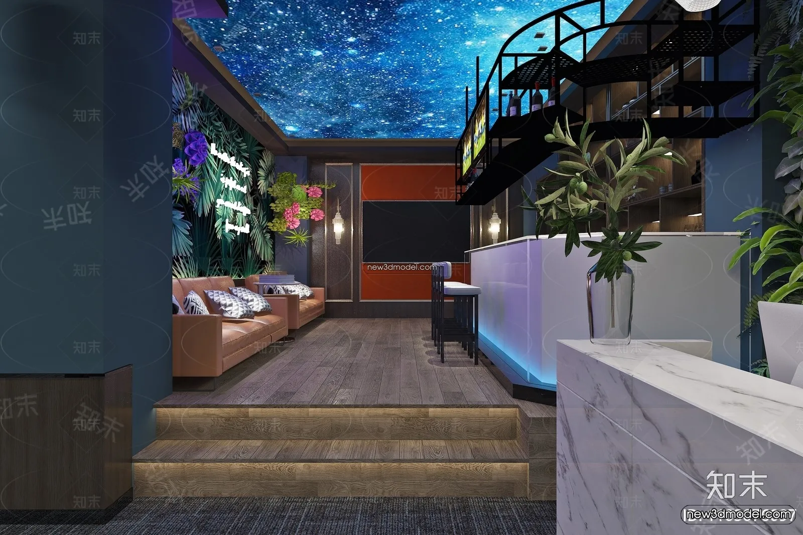 Interior 3D Models of Billiard – 3D Blocks – 084 – VRAY