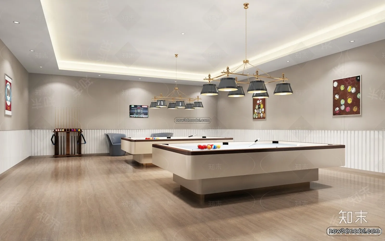 Interior 3D Models of Billiard – 3D Blocks – 086 – VRAY