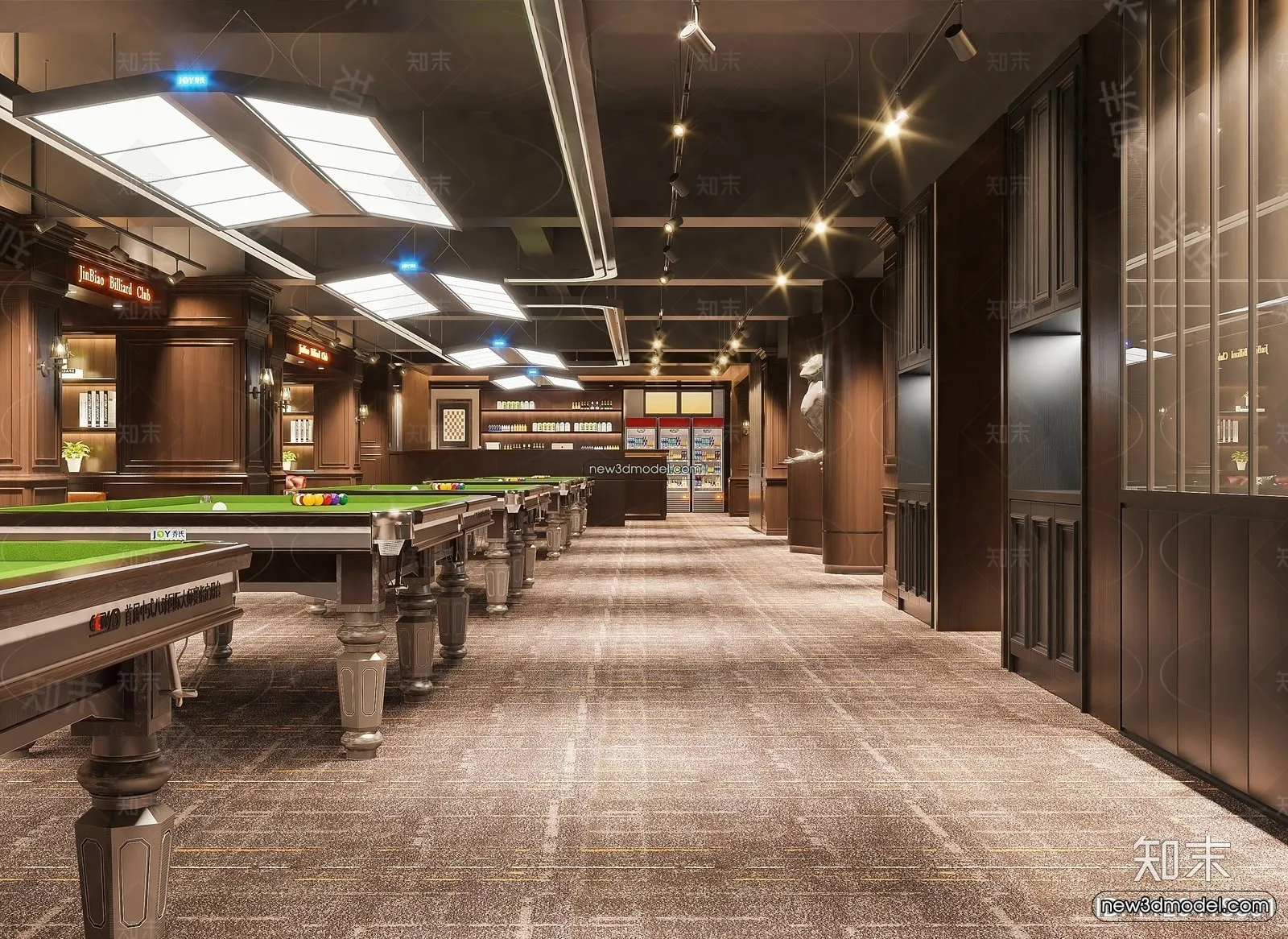 Interior 3D Models of Billiard – 3D Blocks – 087 – VRAY
