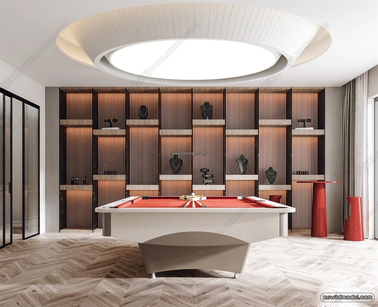 Interior 3D Models of Billiard – 3D Blocks – 088 – VRAY