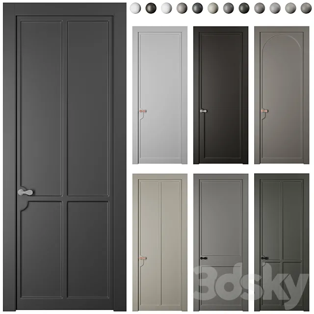 Interior door SOFTFORM with smooth coplanar platband “Volkhovets” 3D Model