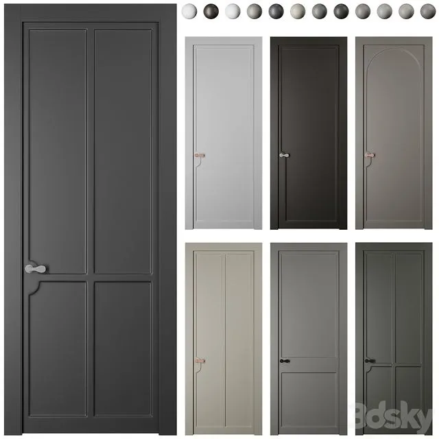 Interior door SOFTFORM with smooth coplanar platband Volkhovets 3D Model