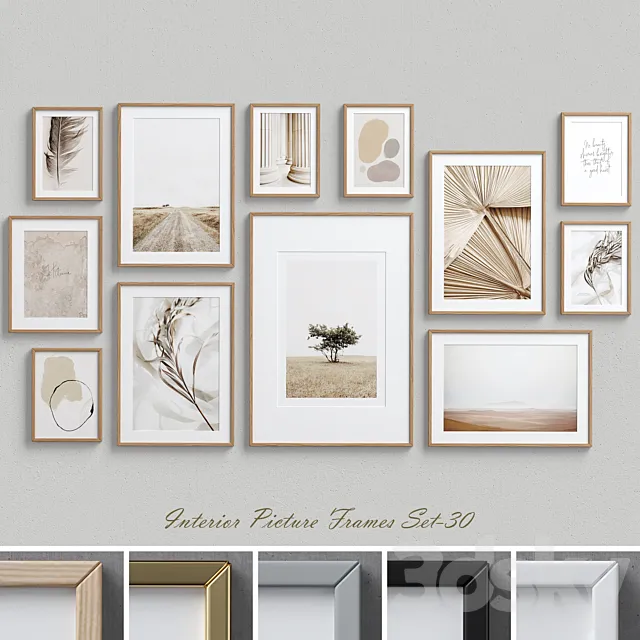 Interior Picture Frames Set-30 3D Model