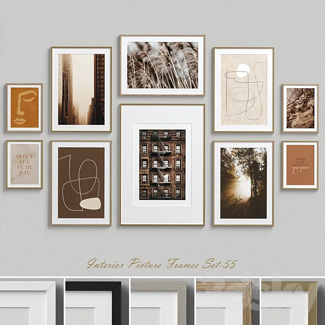 Interior Picture Frames Set-55 3D Model