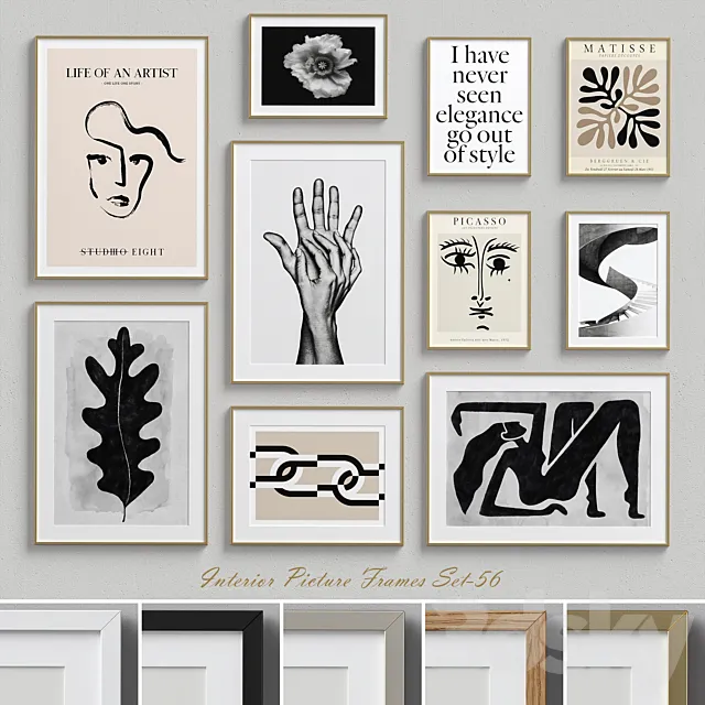Interior Picture Frames Set-56 3D Model