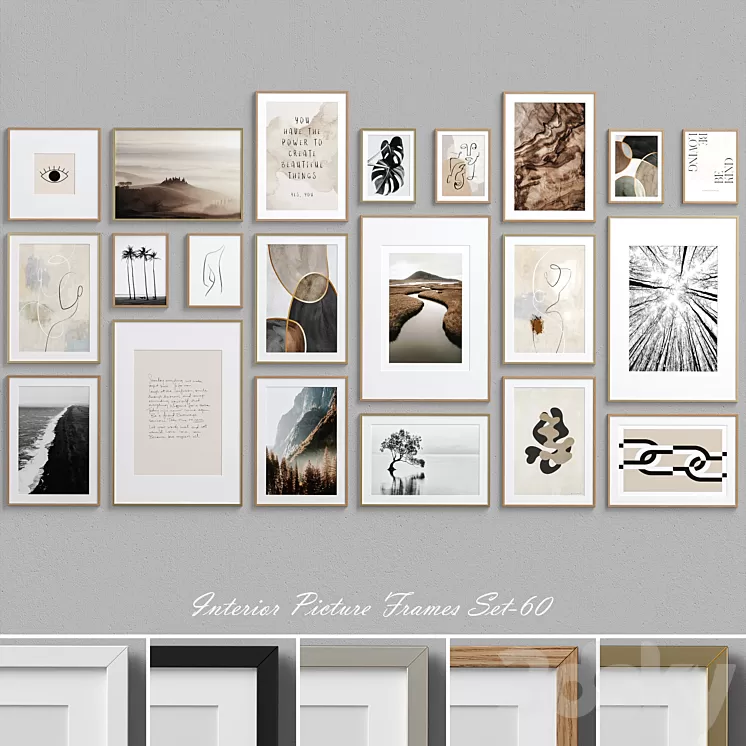 Interior Picture Frames Set-60 3D Model