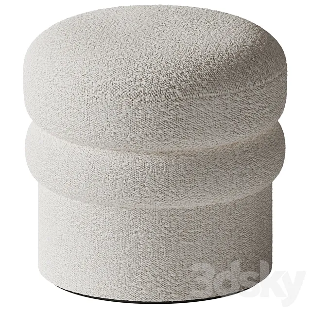 Interiortonic – Boucle Avina Ottoman 3D Model Interiortonic – Boucle Avina Ottoman 3D Model