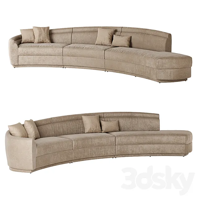 Interlude Home Capri Sectional Plinth 3D Model Interlude Home Capri Sectional Plinth 3D Model