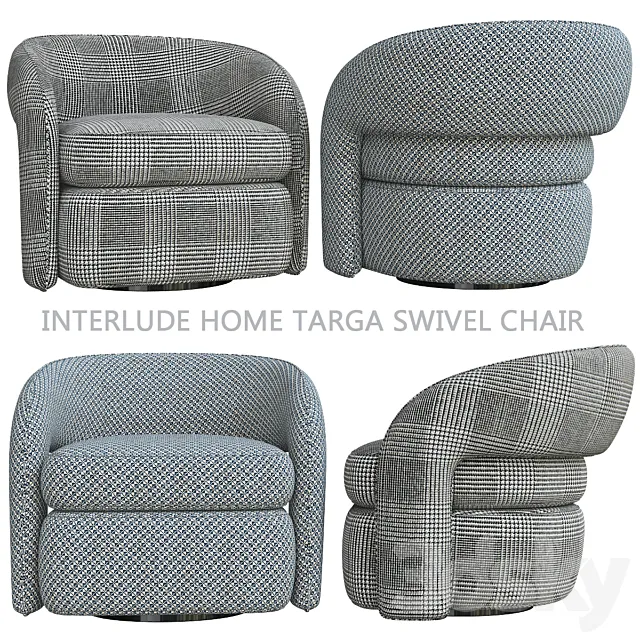 Interlude Home Targa Swivel Chair 3DModel