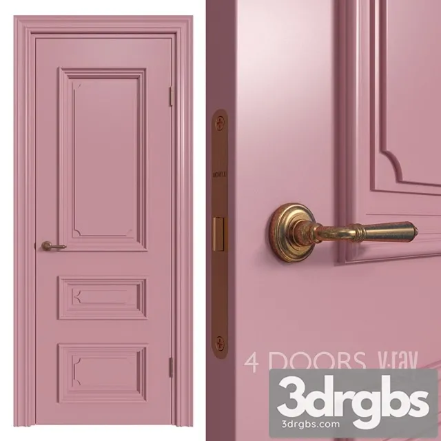 Internal door academy navarra 4 doors 3D Model Download