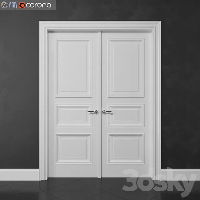 Interroom double door 3D Model