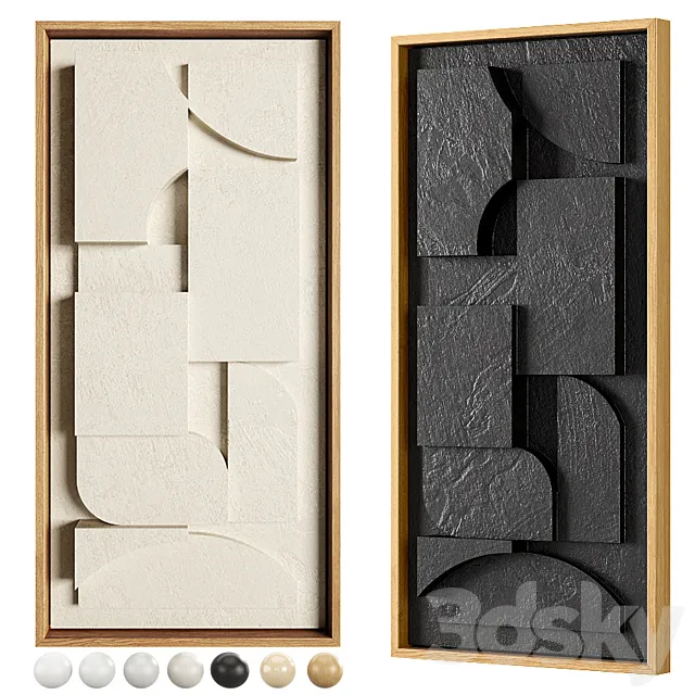 IOLAstudios – Plaster Painted Relief Artwork 09 3D Model