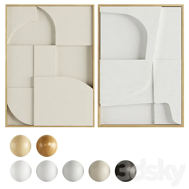 Iolastudios – Plaster Painted Relief Artwork 3D Model