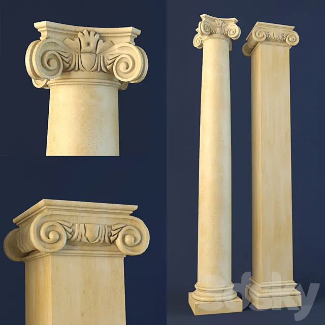 Ionic columns 3D Model