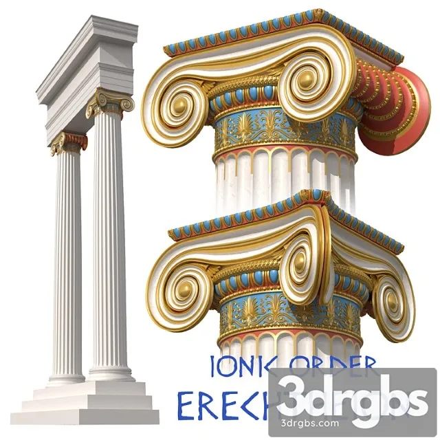 Ionic order erechtheion column 3D Model Download