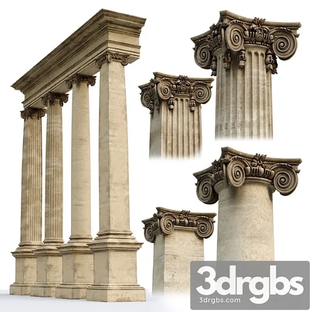 Ionic Order Scamozzi Column 3D Model Download
