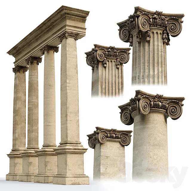 Ionic Order Scamozzi Column 3D Model