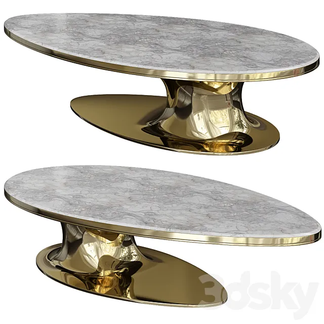 Ipe Cavalli (Visionnaire) 2019 SOWILO Elliptical low table 3DModel