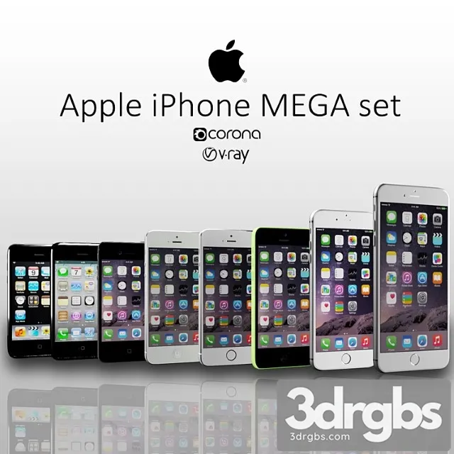 Iphone Mega Set 3D Model Download