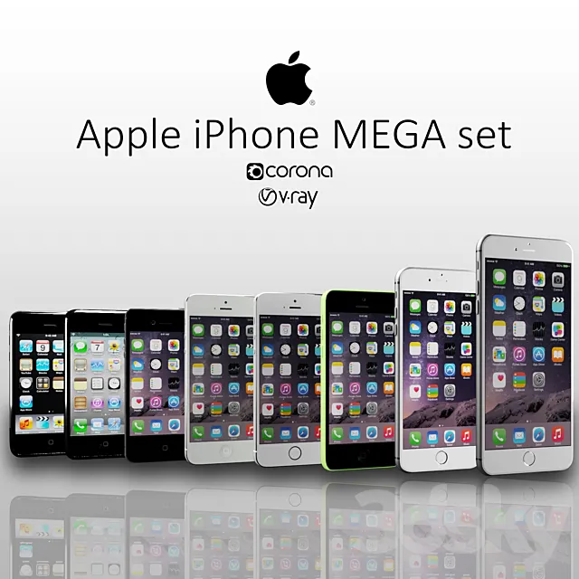Iphone mega set 3DModel