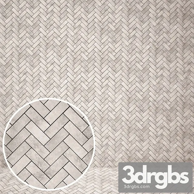 Iris cube mosaic chevron white 3D Model Download