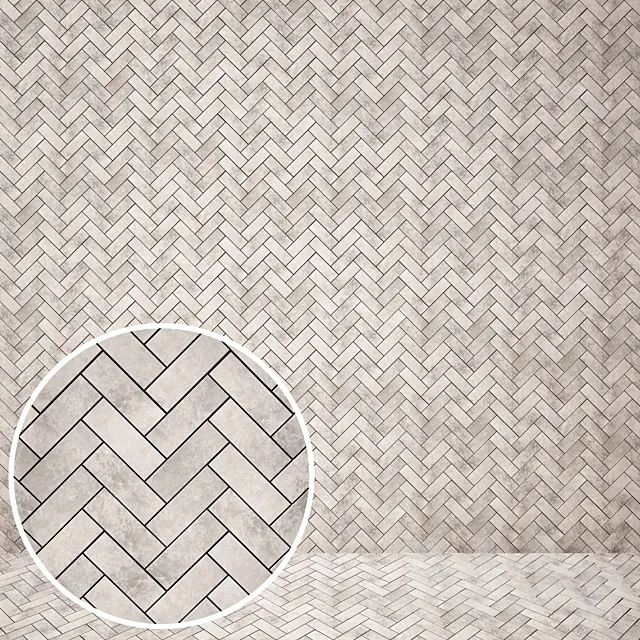 IRIS Cube Mosaic Chevron white 3DModel IRIS Cube Mosaic Chevron white 3DModel