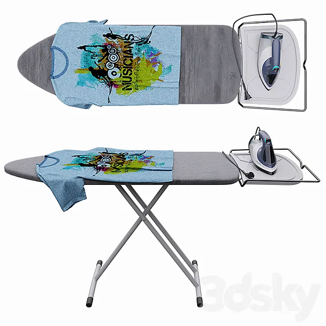 iron and ironing board 3DModel iron and ironing board 3DModel