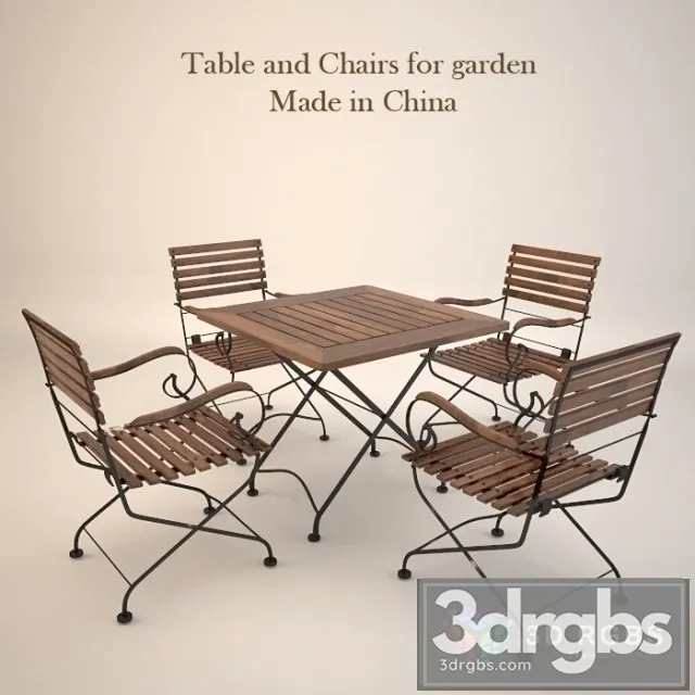 Iron Chair and Table 3D Model Download