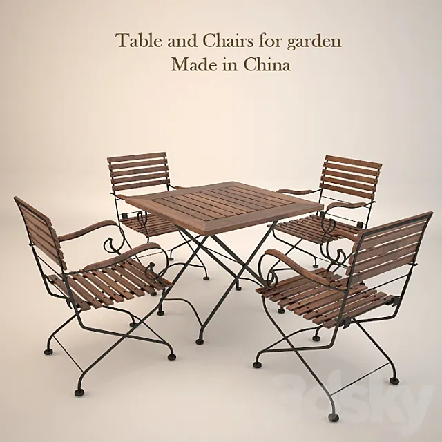 Iron chairs and table _ China 3DModel Iron chairs and table _ China 3DModel