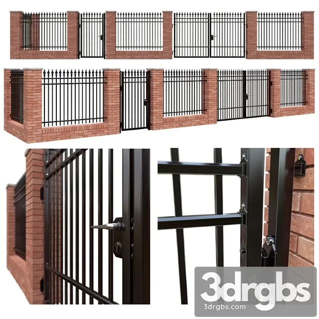 Iron fence set – classic 3D Model Download Iron fence set – classic 3D Model Download