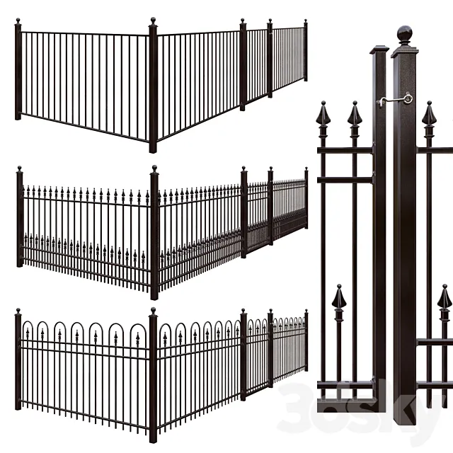 Iron fence set – Hoop and Picket _ Puppet Picket _ Pool 3D Model Iron fence set – Hoop and Picket _ Puppet Picket _ Pool 3D Model