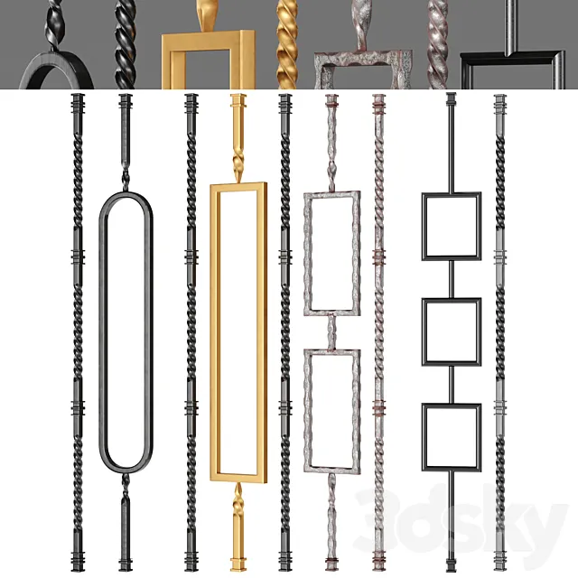 Iron Railing Fence 02 3D Model Iron Railing Fence 02 3D Model