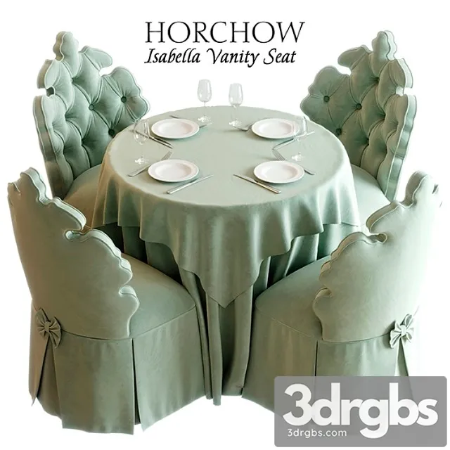 Isabella vanity seat 2 3D Model Download