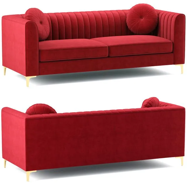 Isabelle Velvet Sofa Meridian Furniture 3D Model Isabelle Velvet Sofa Meridian Furniture 3D Model
