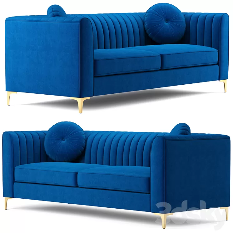 Isabelle Velvet Sofa Meridian Furniture 3D Model Isabelle Velvet Sofa Meridian Furniture 3D Model
